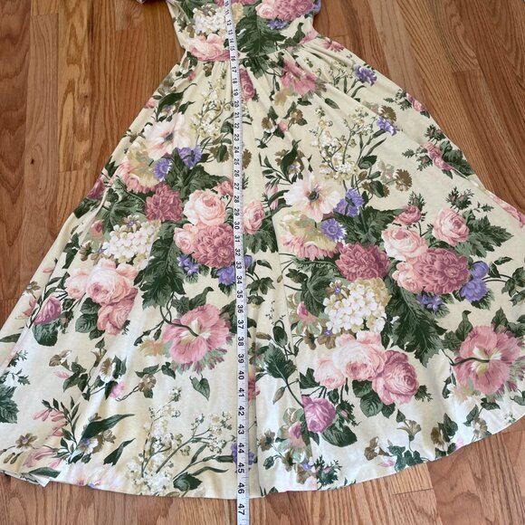 VTG 90s Expo Petite Floral Midi Dress Cottagecore Garden Tea Party Sz 6P - Picture 11 of 16